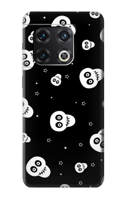 W3261 Sourire Crâne Motif Halloween Etui Coque Housse et Flip Housse Cuir pour OnePlus 10 Pro