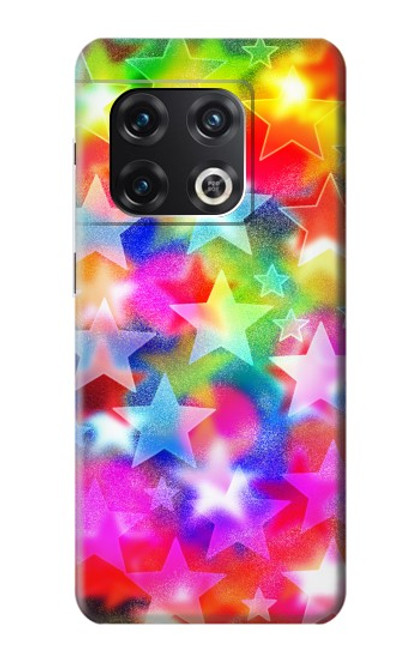 W3292 Coloré Disco étoile Etui Coque Housse et Flip Housse Cuir pour OnePlus 10 Pro