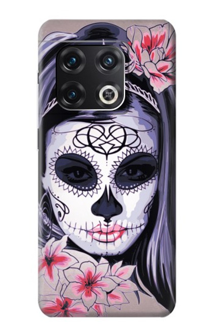 W3821 Sugar Skull Steampunk Fille Gothique Etui Coque Housse et Flip Housse Cuir pour OnePlus 10 Pro