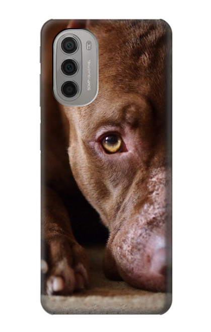 W0519 PitBull Visage Etui Coque Housse et Flip Housse Cuir pour Motorola Moto G51 5G