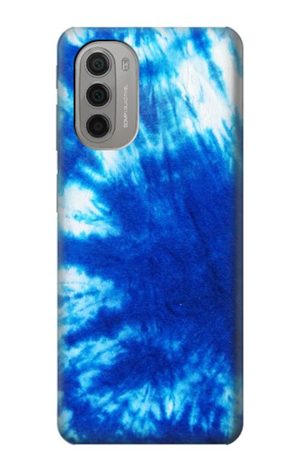 W1869 Tie Dye Bleu Etui Coque Housse et Flip Housse Cuir pour Motorola Moto G51 5G