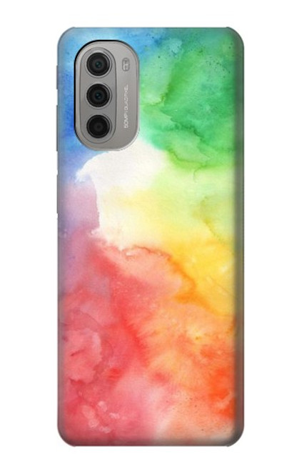 W2945 Aquarelle colorée Etui Coque Housse et Flip Housse Cuir pour Motorola Moto G51 5G