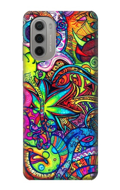 W3255 Motif Art coloré Etui Coque Housse et Flip Housse Cuir pour Motorola Moto G51 5G