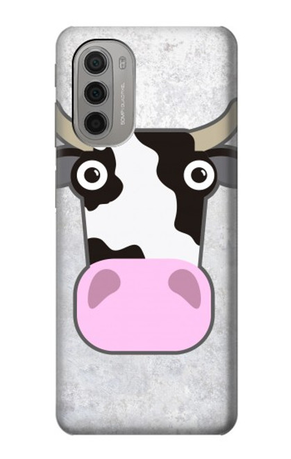 W3257 Vache Dessin animé Etui Coque Housse et Flip Housse Cuir pour Motorola Moto G51 5G