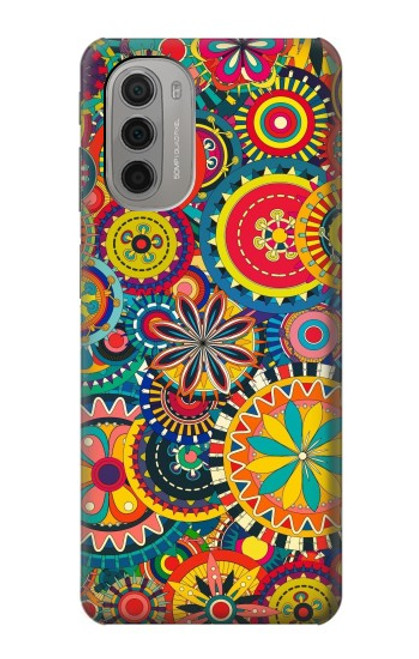 W3272 Motif coloré Etui Coque Housse et Flip Housse Cuir pour Motorola Moto G51 5G