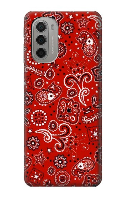 W3354 Rouge classique Bandana Etui Coque Housse et Flip Housse Cuir pour Motorola Moto G51 5G