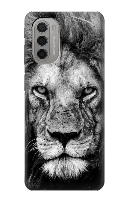 W3372 Lion Visage Etui Coque Housse et Flip Housse Cuir pour Motorola Moto G51 5G