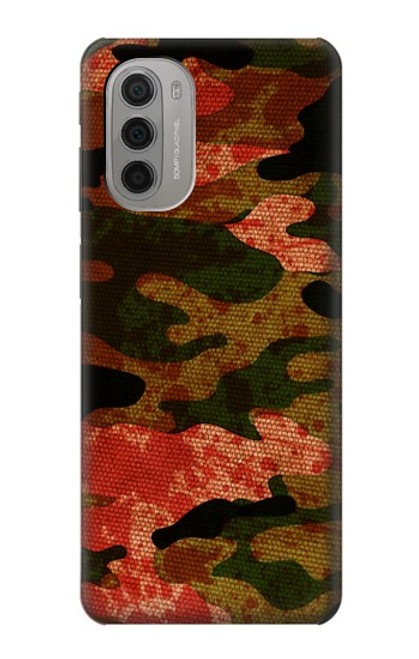 W3393 Camouflage sang Splatter Etui Coque Housse et Flip Housse Cuir pour Motorola Moto G51 5G