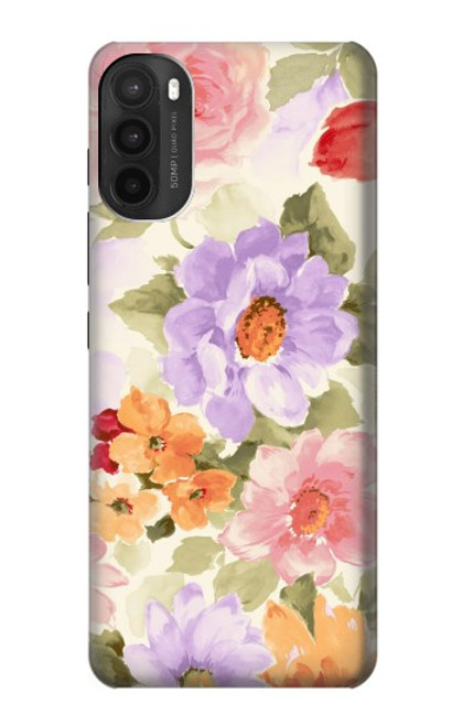 W3035 Peinture douce Fleur Etui Coque Housse et Flip Housse Cuir pour Motorola Moto G71 5G