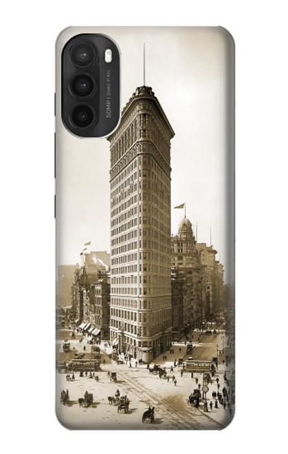 W3046 Vieux de New York Flatiron Bâtiment Etui Coque Housse et Flip Housse Cuir pour Motorola Moto G71 5G