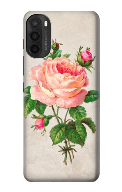 W3079 Rose Rose millésimé Etui Coque Housse et Flip Housse Cuir pour Motorola Moto G71 5G