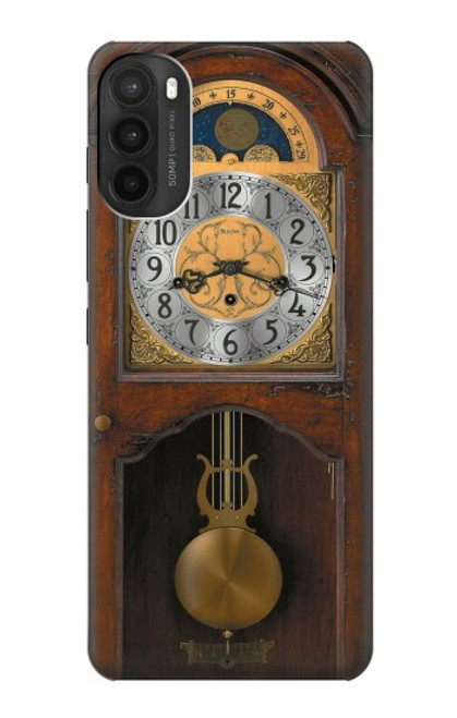 W3173 Grand-père Horloge Antique Horloge murale Etui Coque Housse et Flip Housse Cuir pour Motorola Moto G71 5G