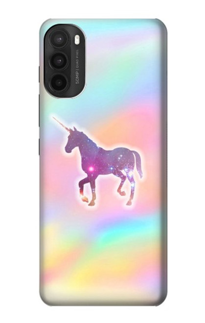 W3203 Arc en ciel Licorne Etui Coque Housse et Flip Housse Cuir pour Motorola Moto G71 5G