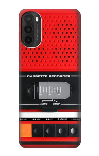 W3204 Rouge Cassette Recorder graphique Etui Coque Housse et Flip Housse Cuir pour Motorola Moto G71 5G