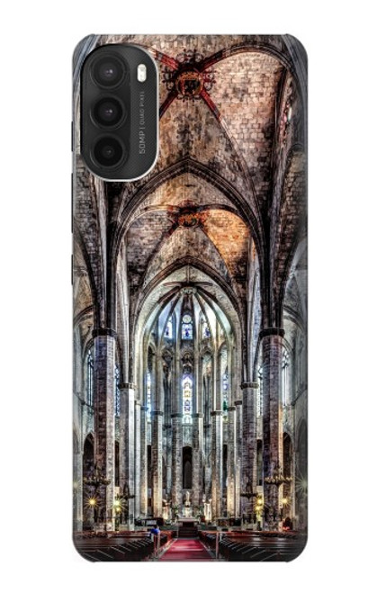 W3210 Santa Maria Del Mar Cathedral Etui Coque Housse et Flip Housse Cuir pour Motorola Moto G71 5G