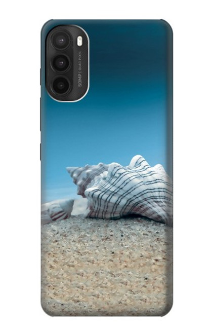 W3213 Coquilles de mer sous la mer Etui Coque Housse et Flip Housse Cuir pour Motorola Moto G71 5G