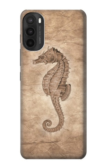 W3214 Hippocampe squelette Fossile Etui Coque Housse et Flip Housse Cuir pour Motorola Moto G71 5G