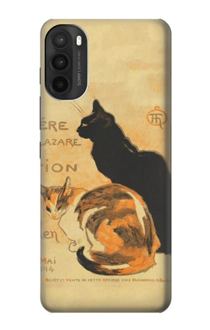 W3229 Affiche de chat millésimé Etui Coque Housse et Flip Housse Cuir pour Motorola Moto G71 5G