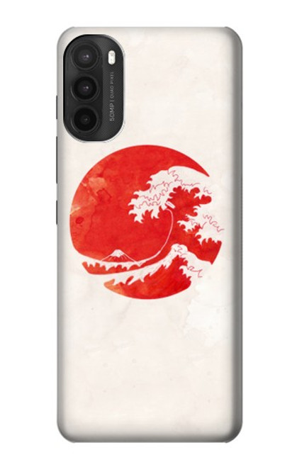 W3237 Waves Japon Drapeau Etui Coque Housse et Flip Housse Cuir pour Motorola Moto G71 5G