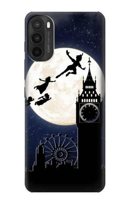 W3249 Peter Pan Pleine Lune Nuit Etui Coque Housse et Flip Housse Cuir pour Motorola Moto G71 5G