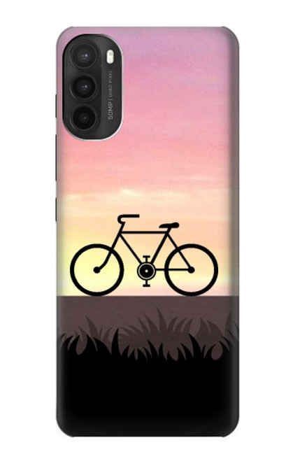 W3252 vélo Coucher de soleil Etui Coque Housse et Flip Housse Cuir pour Motorola Moto G71 5G