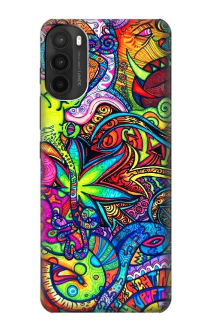 W3255 Motif Art coloré Etui Coque Housse et Flip Housse Cuir pour Motorola Moto G71 5G