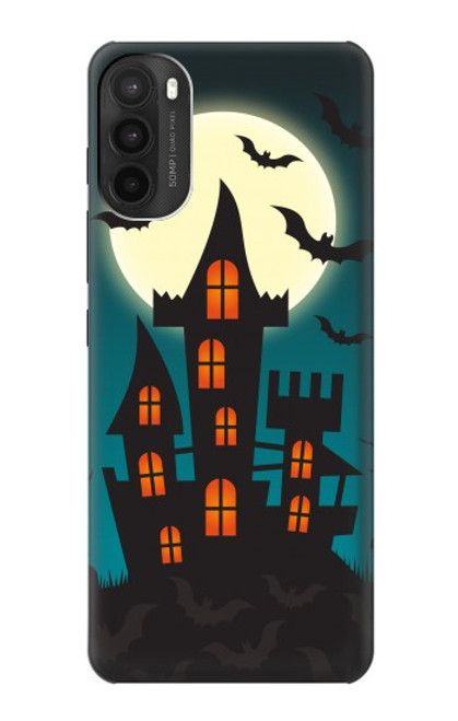 W3268 Château Halloween Festival Etui Coque Housse et Flip Housse Cuir pour Motorola Moto G71 5G