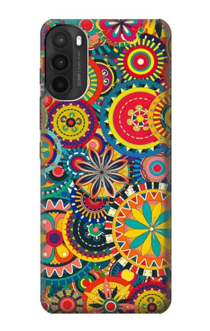 W3272 Motif coloré Etui Coque Housse et Flip Housse Cuir pour Motorola Moto G71 5G