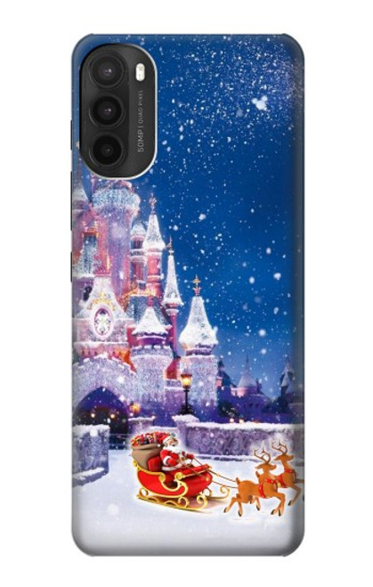 W3282 Château de Santa Noël Etui Coque Housse et Flip Housse Cuir pour Motorola Moto G71 5G