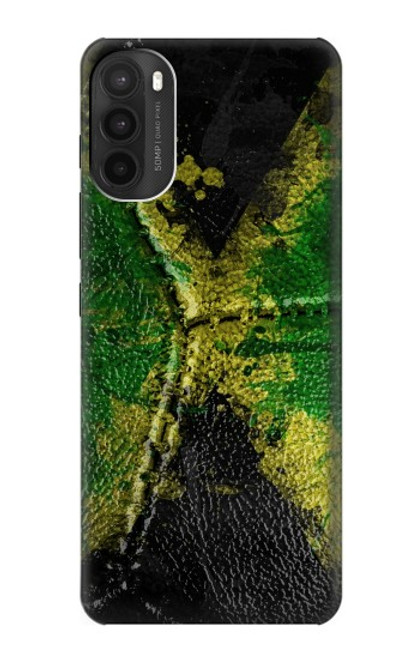 W3319 Jamaïque Drapeau graphique Football Millésime Etui Coque Housse et Flip Housse Cuir pour Motorola Moto G71 5G