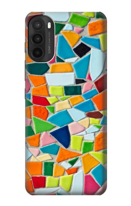 W3391 Art abstrait carreaux de mosaïque graphique Etui Coque Housse et Flip Housse Cuir pour Motorola Moto G71 5G