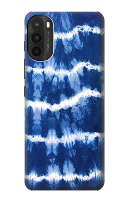 W3671 Tie Dye bleu Etui Coque Housse et Flip Housse Cuir pour Motorola Moto G71 5G