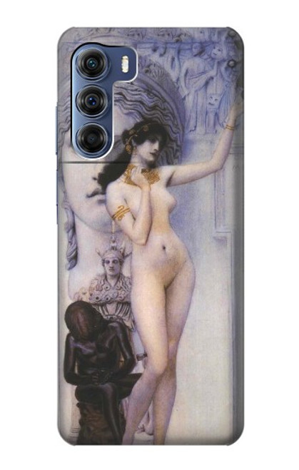 W3353 Gustav Klimt Allégorie de la sculpture Etui Coque Housse et Flip Housse Cuir pour Motorola Edge S30