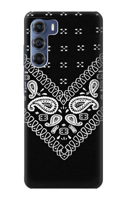 W3363 Motif Bandana Noir Etui Coque Housse et Flip Housse Cuir pour Motorola Edge S30