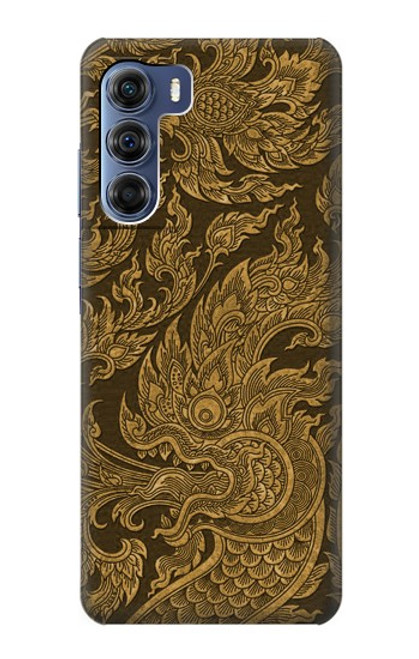 W3382 Art de la peinture thaïlandaise Naga Etui Coque Housse et Flip Housse Cuir pour Motorola Edge S30