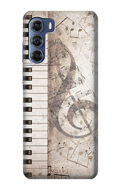 W3390 Note de musique Etui Coque Housse et Flip Housse Cuir pour Motorola Edge S30