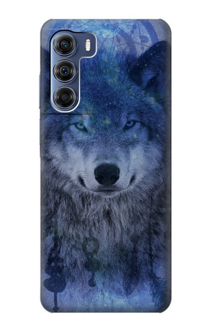 W3410 Loup Dream Catcher Etui Coque Housse et Flip Housse Cuir pour Motorola Edge S30