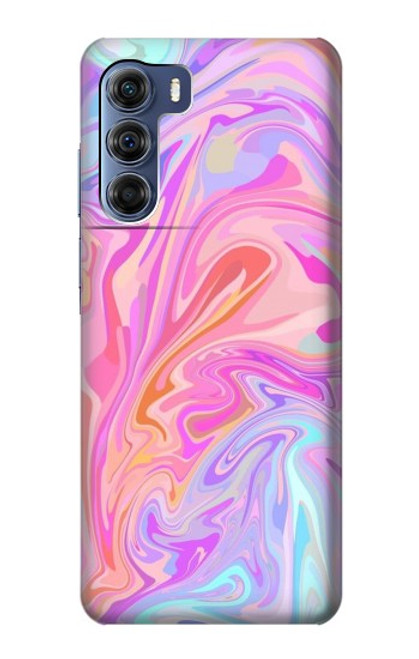 W3444 Art numérique liquide coloré Etui Coque Housse et Flip Housse Cuir pour Motorola Edge S30