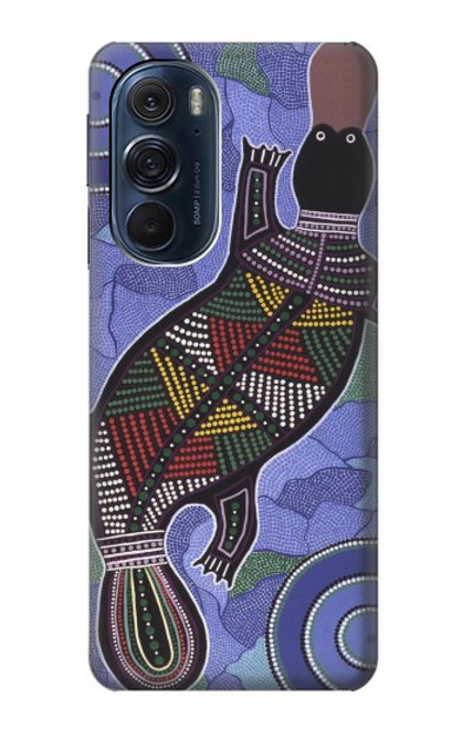 W3387 Platypus Art aborigène d'Australie Etui Coque Housse et Flip Housse Cuir pour Motorola Edge X30