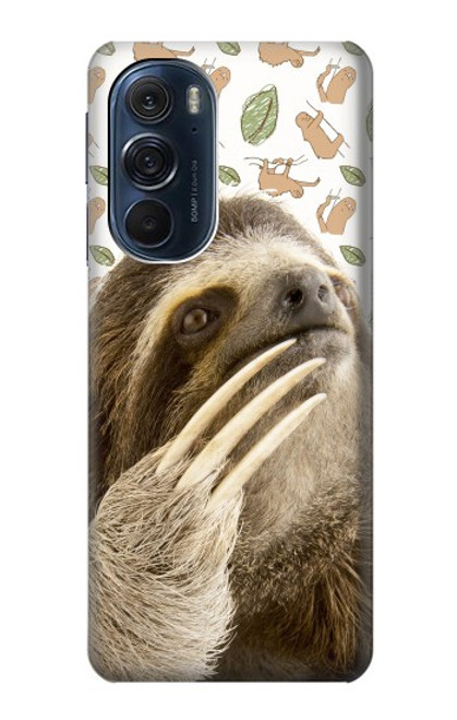 W3559 Motif Sloth Etui Coque Housse et Flip Housse Cuir pour Motorola Edge X30