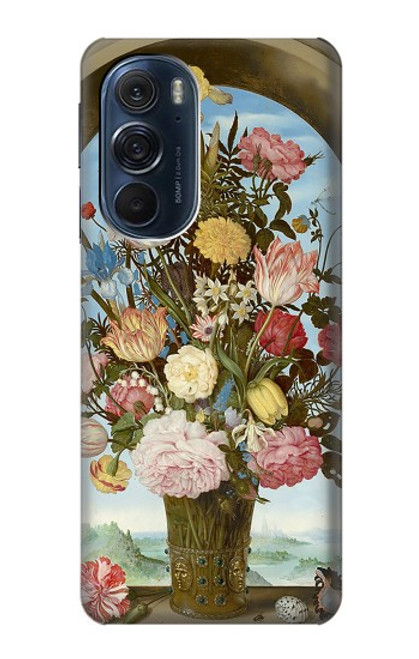 W3749 Vase de fleurs Etui Coque Housse et Flip Housse Cuir pour Motorola Edge X30