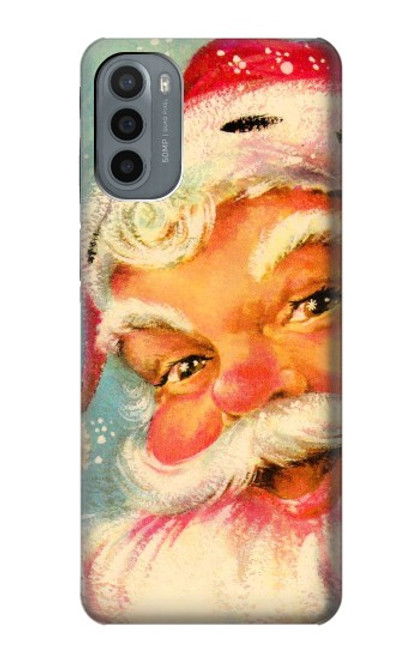 W2840 Noël Père Noël Millésime Etui Coque Housse et Flip Housse Cuir pour Motorola Moto G31