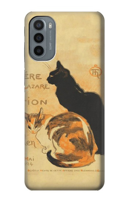 W3229 Affiche de chat millésimé Etui Coque Housse et Flip Housse Cuir pour Motorola Moto G31