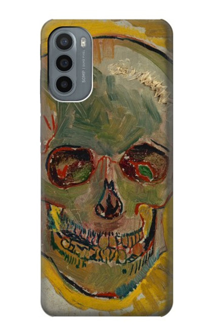 W3359 Vincent Van Gogh Crâne Etui Coque Housse et Flip Housse Cuir pour Motorola Moto G31