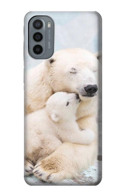 W3373 Famille d'ours polaire Etui Coque Housse et Flip Housse Cuir pour Motorola Moto G31