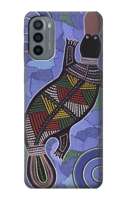 W3387 Platypus Art aborigène d'Australie Etui Coque Housse et Flip Housse Cuir pour Motorola Moto G31