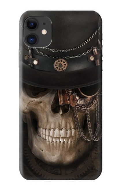 W3852 Crâne Steampunk Etui Coque Housse et Flip Housse Cuir pour iPhone 11