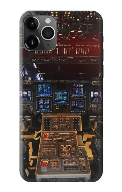 W3836 Poste de pilotage d'avion Etui Coque Housse et Flip Housse Cuir pour iPhone 11 Pro