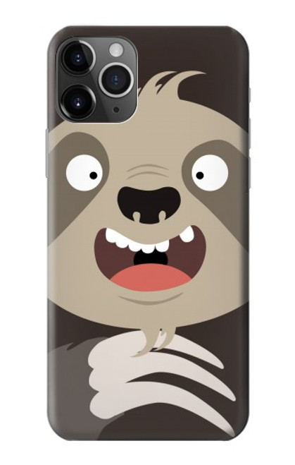 W3855 Dessin animé visage paresseux Etui Coque Housse et Flip Housse Cuir pour iPhone 11 Pro