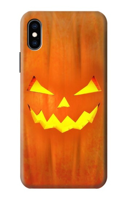 W3828 Citrouille d'Halloween Etui Coque Housse et Flip Housse Cuir pour iPhone X, iPhone XS